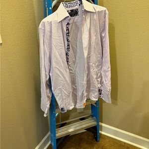 COOGI Purple Checkered Men's Dress Shirt